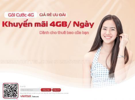 Đăng Ký Gói 4G Có 4Gb Data 1 Ngày Sử Dụng Của Viettel